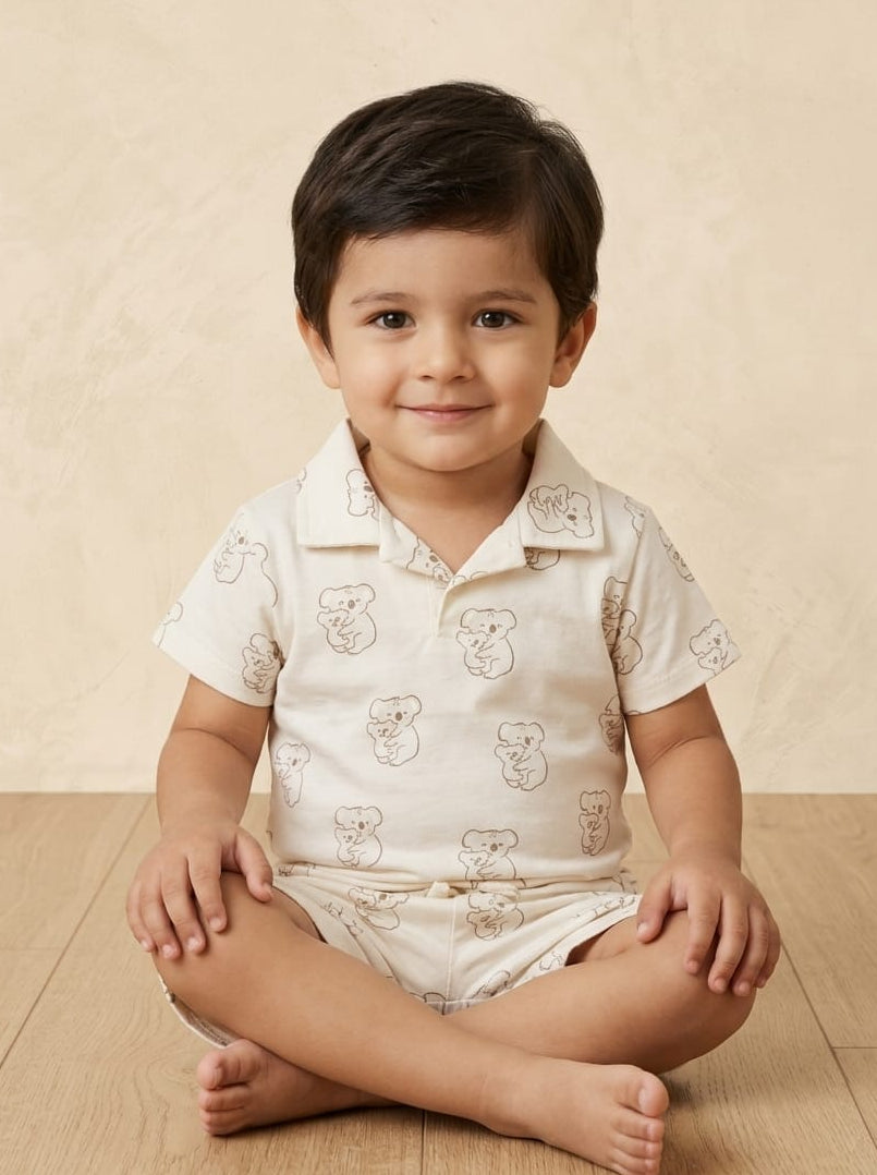 Koala Print Polo Co-ord Set