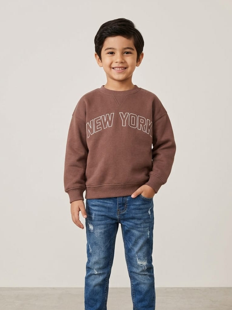New York Kids Sweatshirt – Brown